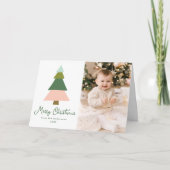Colorful Moderne kerstboom Foto Feestdagen Kaart (Voorkant)