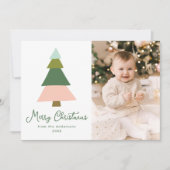 Colorful Moderne kerstboom Foto Feestdagenkaart (Voorkant)