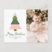 Colorful Moderne kerstboom Foto Feestdagenkaart (Voorkant)
