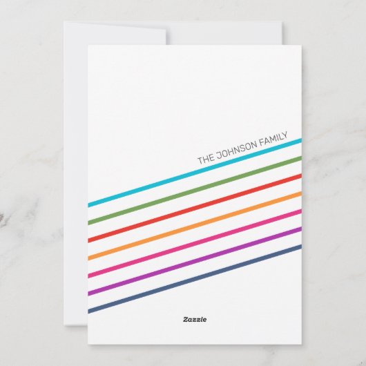 Colorful Moderne Kerstfamilie Fotovakantiewagen Feestdagenkaart (Achterkant)