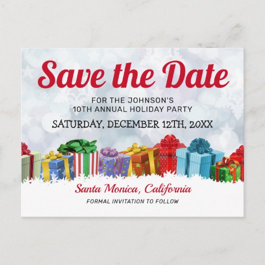 Colorful Moderne Kerstfeestdag Uitnodiging Briefkaart (Voorkant)