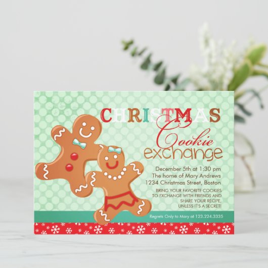 Colorful Moderne Kerstkoekjesruil ruil Kaart (Staand voorkant)