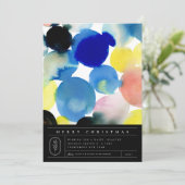 Colorful Moderne Waterverf Art 4 Foto Feestdagenkaart (Staand voorkant)