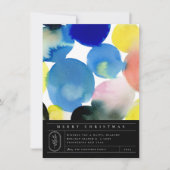 Colorful Moderne Waterverf Art Feestdagenkaart (Voorkant)