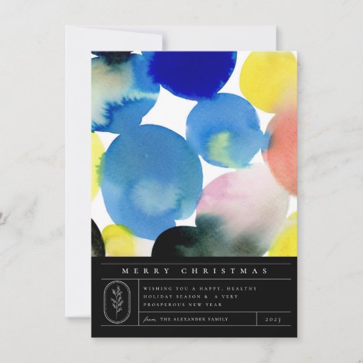 Colorful Moderne Waterverf Art Feestdagenkaart (Voorkant)