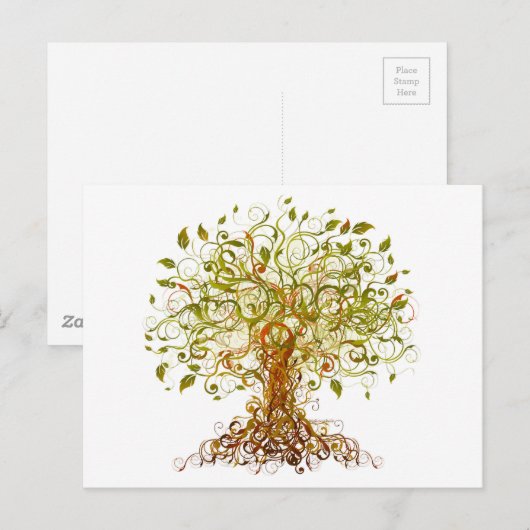 Colorful Modernist Tree 13 Briefkaart (Voorkant / Achterkant)