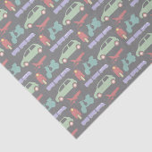 Colorful Modes of Transport Travel Icons Pattern Tissuepapier (Detail)