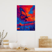 Colorful Monarch Butterfly Expressionist Wall Art Poster (Keuken)
