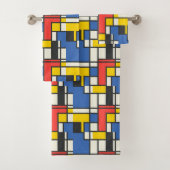 Colorful Mondrian Style Abstract Geometric Bad Handdoek (Insitu)
