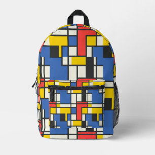 Colorful Mondrian Style Abstract Geometric Bedrukte Rugzak