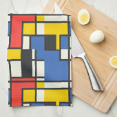 Colorful Mondrian Style Abstract Geometric Theedoek (Quarter Fold)