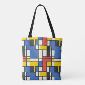 Colorful Mondrian Style Abstract Geometric Tote Bag (Achterkant)