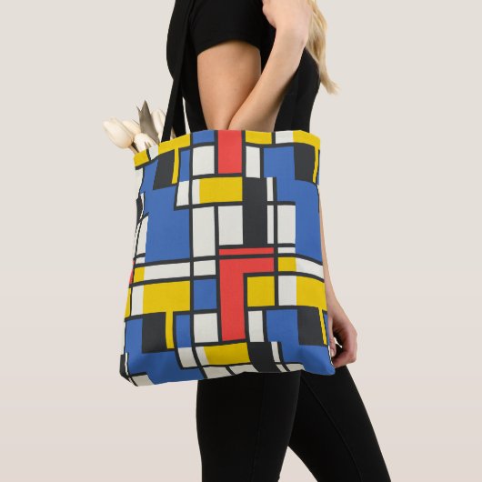 Colorful Mondrian Style Abstract Geometric Tote Bag (Dichtbij)