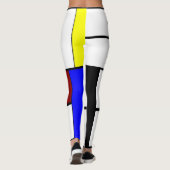 Colorful Mondrian Styled-samenstelling Leggings (Achterkant)