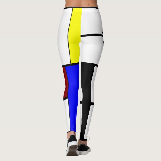 Colorful Mondrian Styled-samenstelling Leggings (Achterkant)