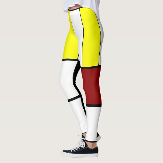 Colorful Mondrian Styled-samenstelling Leggings (Links)