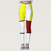 Colorful Mondrian Styled-samenstelling Leggings (Voorkant)