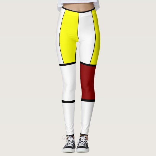 Colorful Mondrian Styled-samenstelling Leggings (Voorkant)