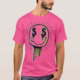 COLORFUL MONEY MELTING HAPPY FACE T-SHIRT