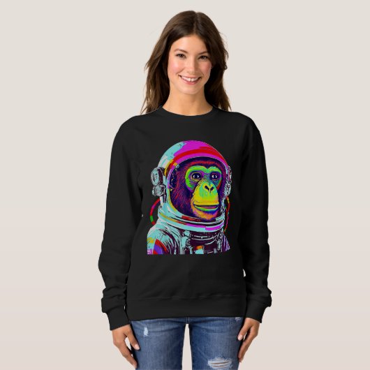 Colorful Monkey Astronaut  Space Explorer Trui (Voorkant volledig)