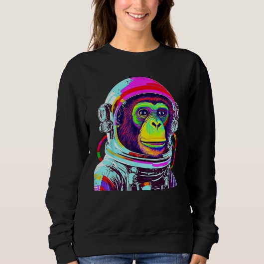Colorful Monkey Astronaut  Space Explorer Trui (Voorkant)