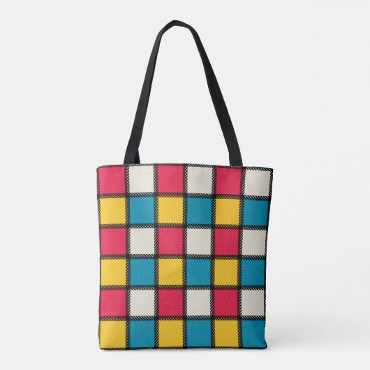 Colorful Monochrome controles Tote Bag (Achterkant)
