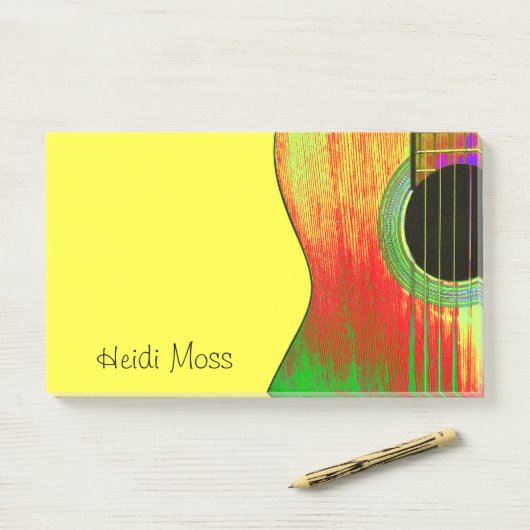 Colorful Monogram Guitar Post-it® Notes (Op bureau)