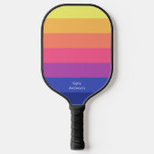 Colorful Monogram Volledige naam Geel Blauw Gradië Pickleball Paddle (Voorkant)