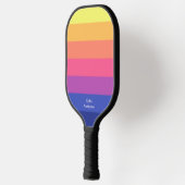 Colorful Monogram Volledige naam Geel Blauw Gradië Pickleball Paddle (Links)