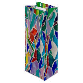 Colorful Monogram Wijn Cadeautas (Achterkant Gekanteld)