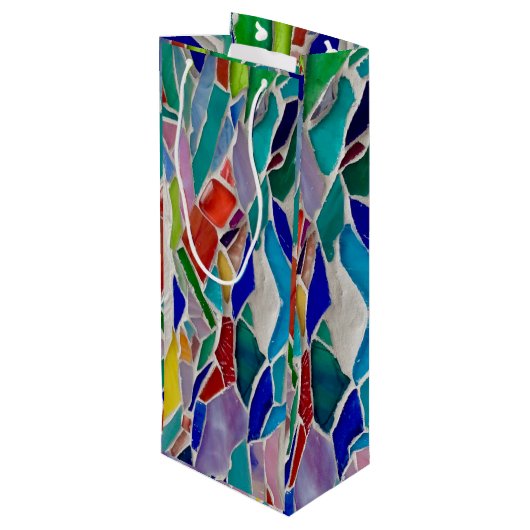 Colorful Monogram Wijn Cadeautas (Achterkant Gekanteld)