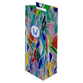 Colorful Monogram Wijn Cadeautas (Voorkant Gekanteld)