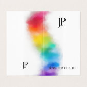 Colorful Monogrammed Moderne Elegant Sjabloon Visitekaartje (Buitenkant ongevouwen)