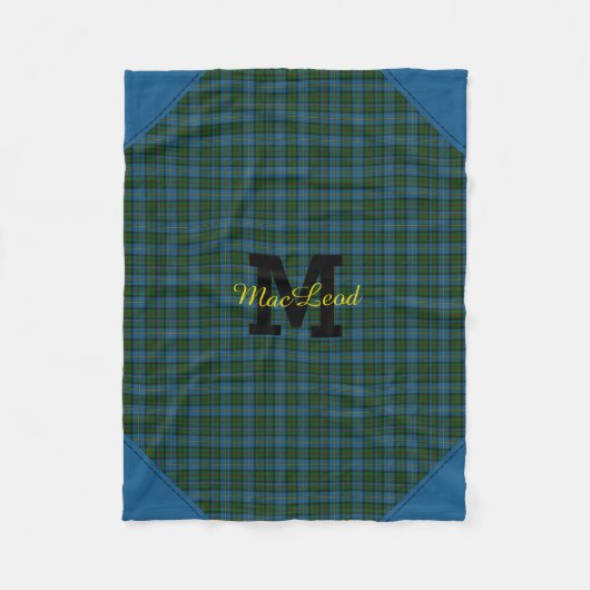 Colorful Monogrammed Tartan Pset Fleece Blanket Deken (Voorkant)