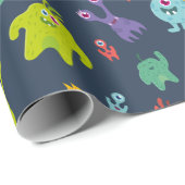 Colorful Monster Pattern | Donker Cadeaupapier (Rol Hoek)