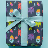 Colorful Monster Pattern | Donker Cadeaupapier