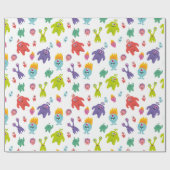Colorful Monster Pattern | wit Cadeaupapier (Vlak)