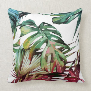 Colorful monstera bladeren kussen