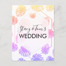 Colorful Monstera Hand Drawn Botany Wedding