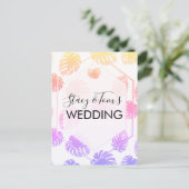 Colorful Monstera Hand Drawn Botany Wedding Briefkaart (Staand voorkant)