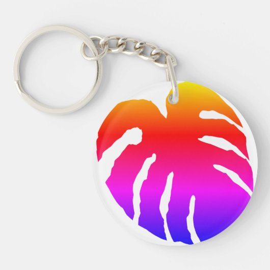 Colorful Monstera Leaf Sleutelhanger (Voorkant)