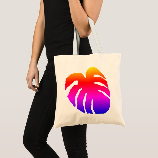 Colorful Monstera Leaf Tote Bag (Voorkant (product))