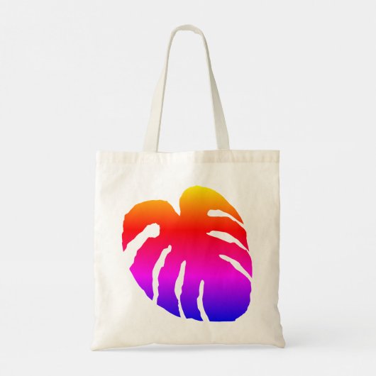 Colorful Monstera Leaf Tote Bag (Achterkant)
