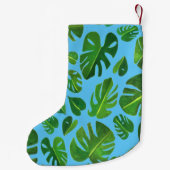 Colorful Monstera Leafy Pattern Waterverf CUSTOM Kleine Kerstsok (Achterkant)