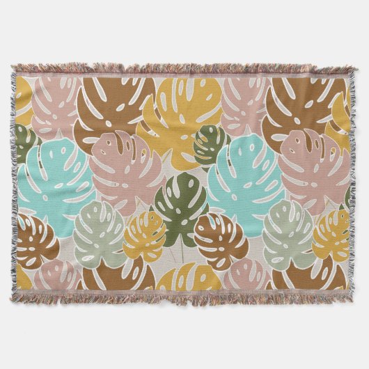 Colorful monstera oerwoud deken (Voorkant)