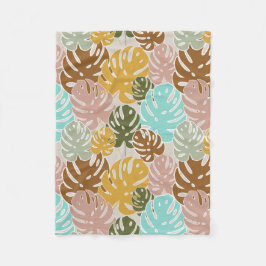 Colorful monstera oerwoud fleece deken