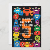 Colorful Monsters kinderen Birthday Party Invitati Kaart (Voorkant)