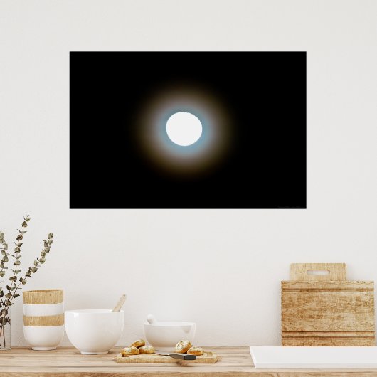 Colorful Moon Halo Poster (Keuken)