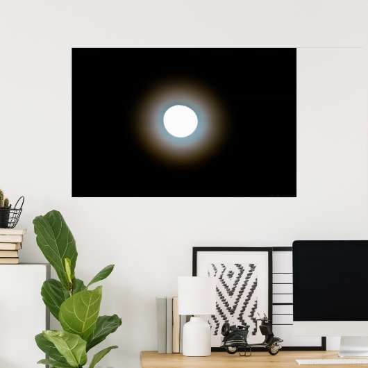 Colorful Moon Halo Poster (Thuiskantoor)