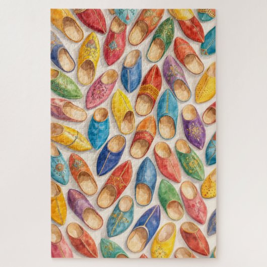 Colorful Moroccan Babouche Slippers Legpuzzel (Verticaal)